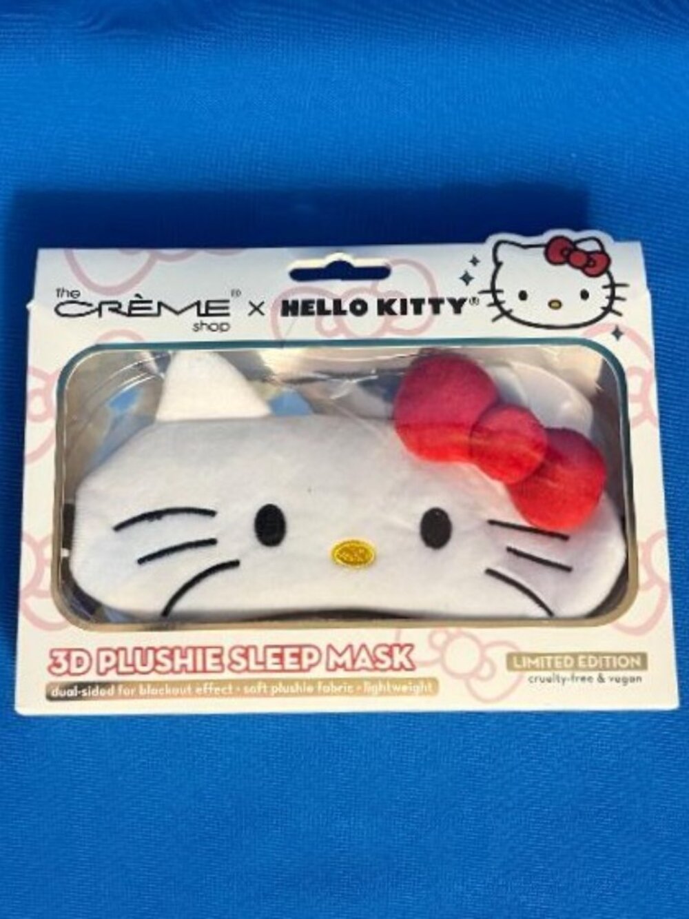 NEW THE CREME SHOP HELLO KITTY LIMITED EDITION 3D DUAL SIDED PLUSHIE SLEEP MASK